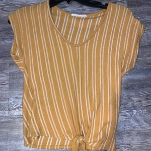 yellow striped blouse